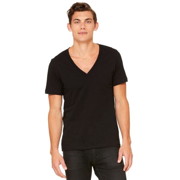 Unisex Deep V-Neck Jersey Tee Thumbnail