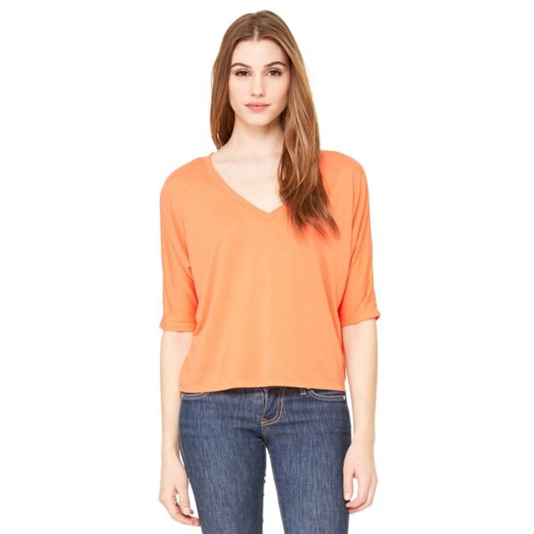 Women's Flowy Boxy Half-Sleeve V-Neck Tee Thumbnail