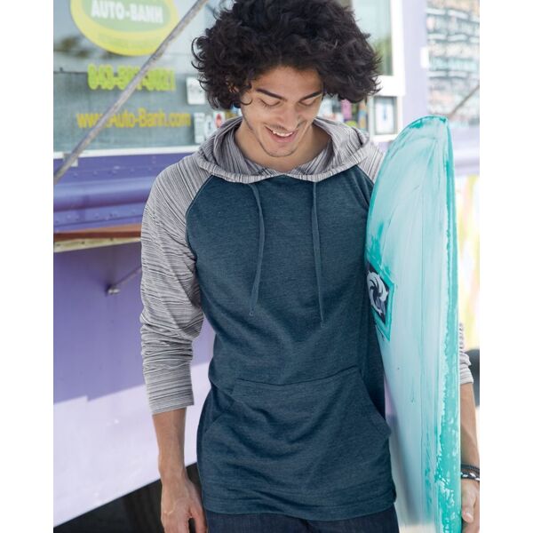 Yarn-Dyed Hooded Raglan T-Shirt Thumbnail