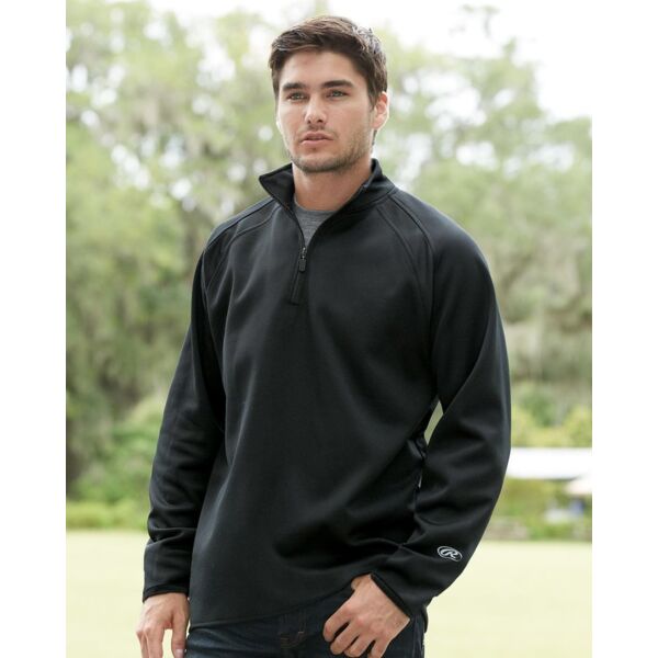 Quarter-Zip Flatback Mesh Fleece Pullover Thumbnail
