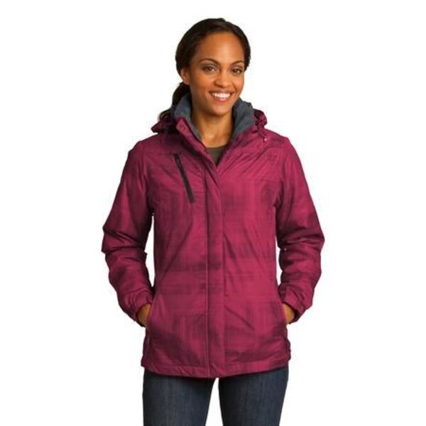 Ladies Brushstroke Print Insulated Jacket Thumbnail