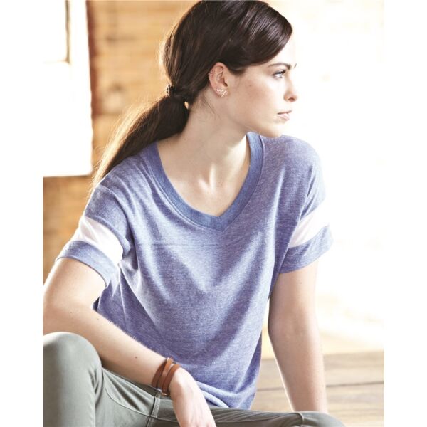 Women's Eco-Jersey Powder Puff V-Neck Tee Thumbnail