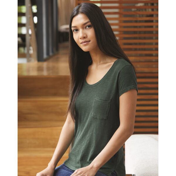 Women's Washed Slub Favorite Pocket T-Shirt Thumbnail