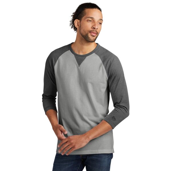 Sueded Cotton Blend 3/4 Sleeve Baseball Raglan Tee Thumbnail