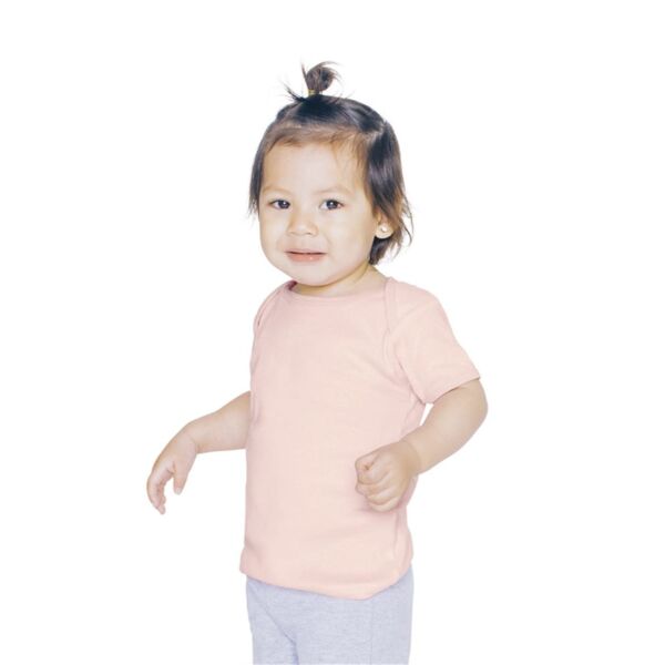 Infant Baby Rib Short Sleeve Lap T-Shirt Thumbnail