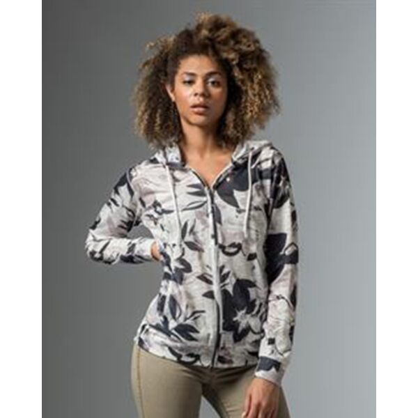 Women's Slub Jersey Printed Full-Zip Sweatshirt Thumbnail