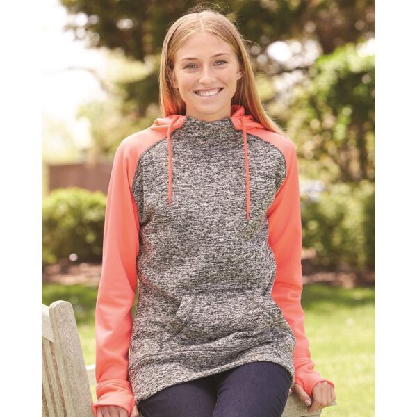 Women's  Colorblock Cosmic Fleece Hooded Pullover Sweatshirt Thumbnail