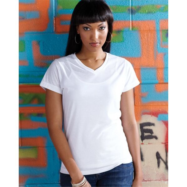Women's V-Neck Polyester Sublimation Tee Thumbnail